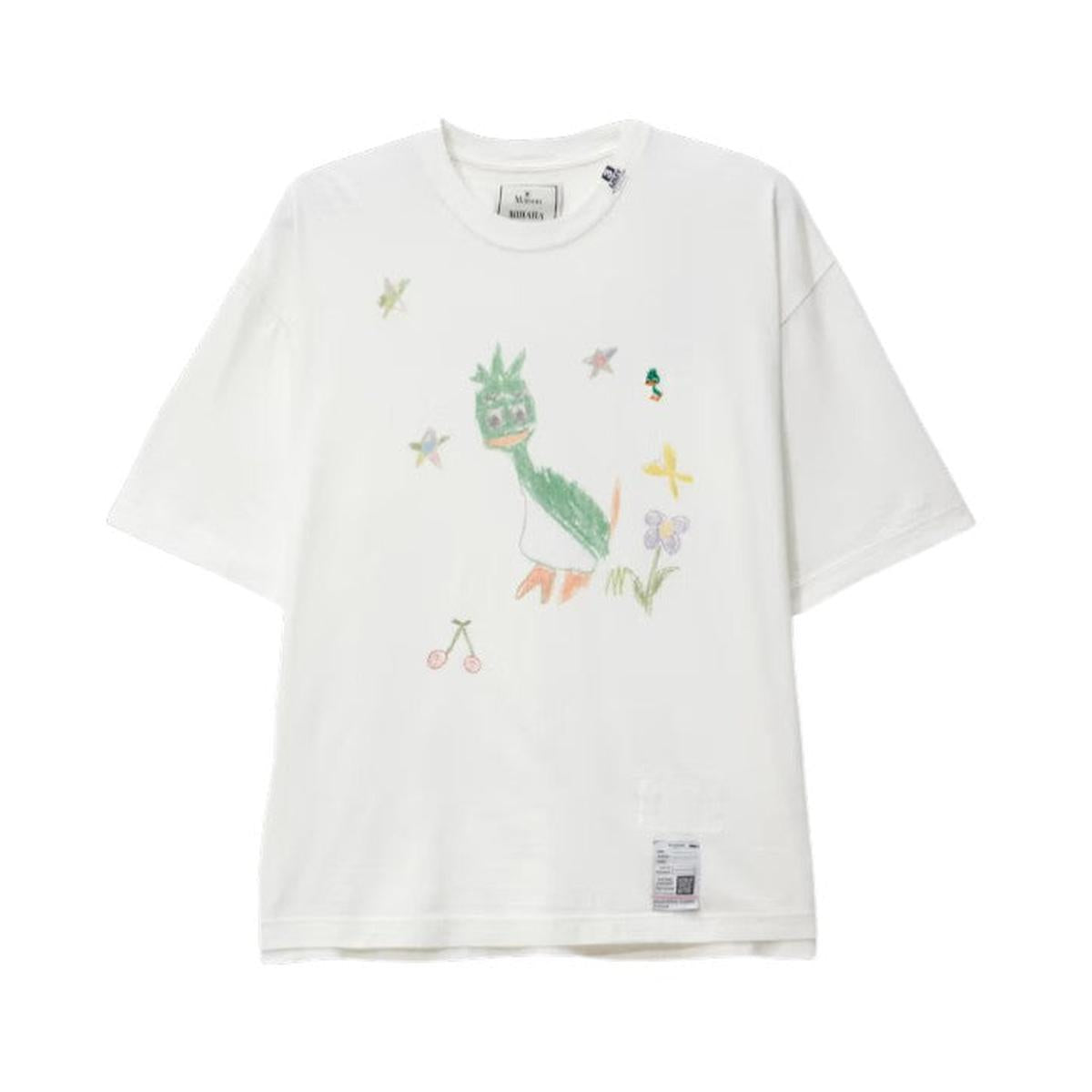 Maison Mihara Leon Kids Doodle White T-shirt