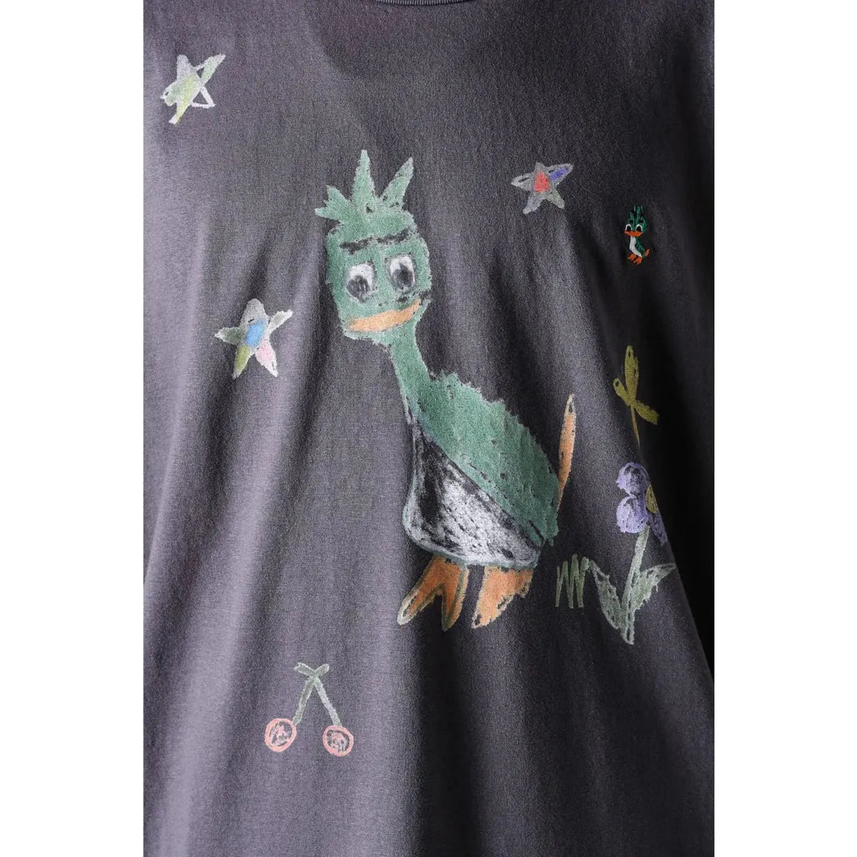 Maison Mihara Leon Kids Doodle Black T-shirt