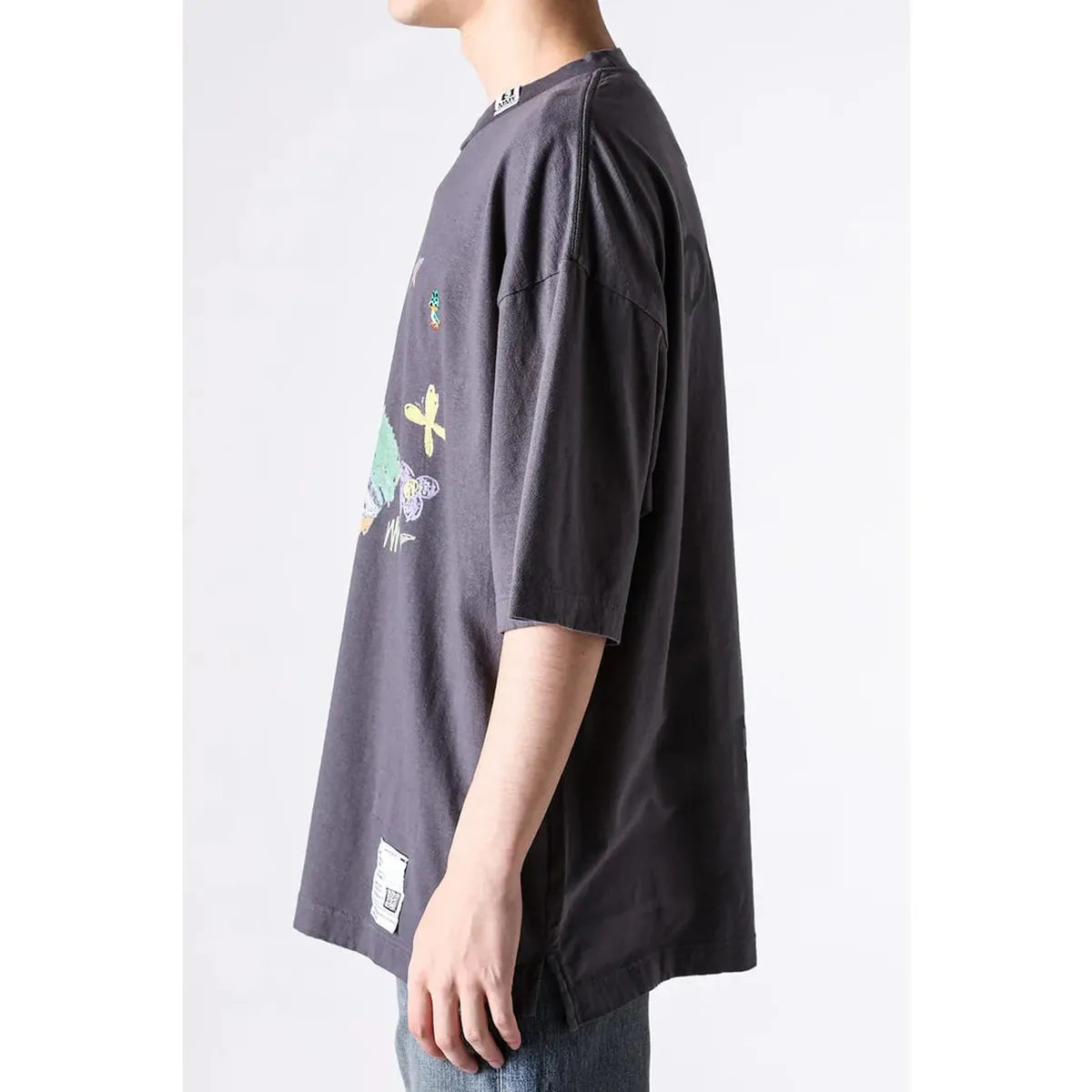 Maison Mihara Leon Kids Doodle Black T-shirt