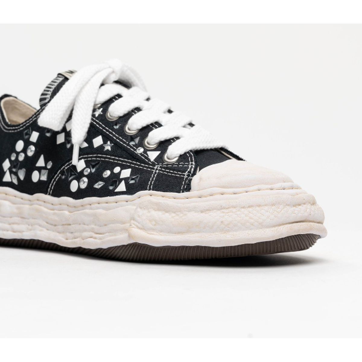 Maison Mihara Yasuhiro "PETERSON23" Black Embellished Canvas Sneaker