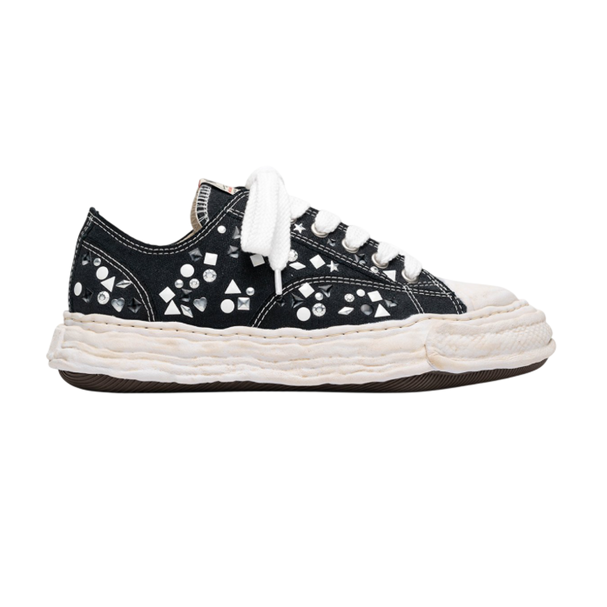 Maison Mihara Yasuhiro "PETERSON23" Black Embellished Canvas Sneaker
