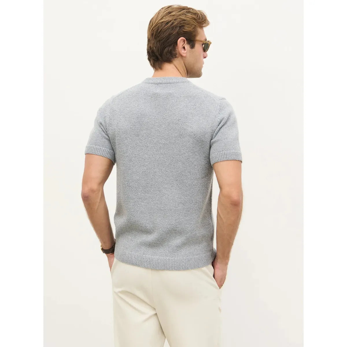 NOBL Nathan Crew Neck Knit T-Shirt Grey