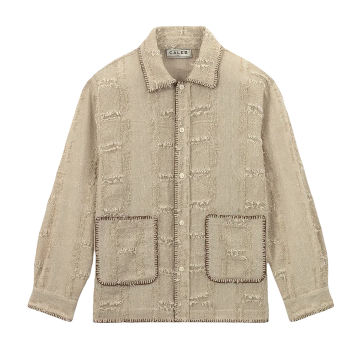 Caleb Fantaisy Off-White Overshirt With Fancy Details