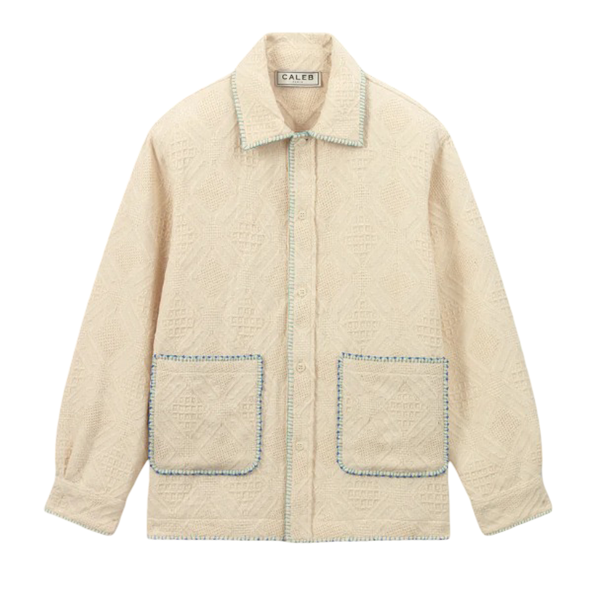 Caleb Fantaisy Beige Overshirt With Fancy Details