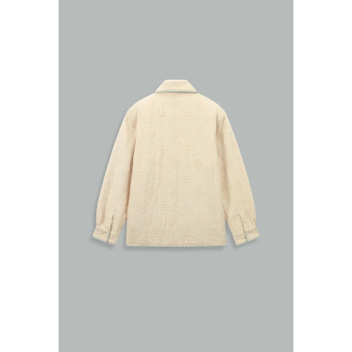 Caleb Fantaisy Beige Overshirt With Fancy Details