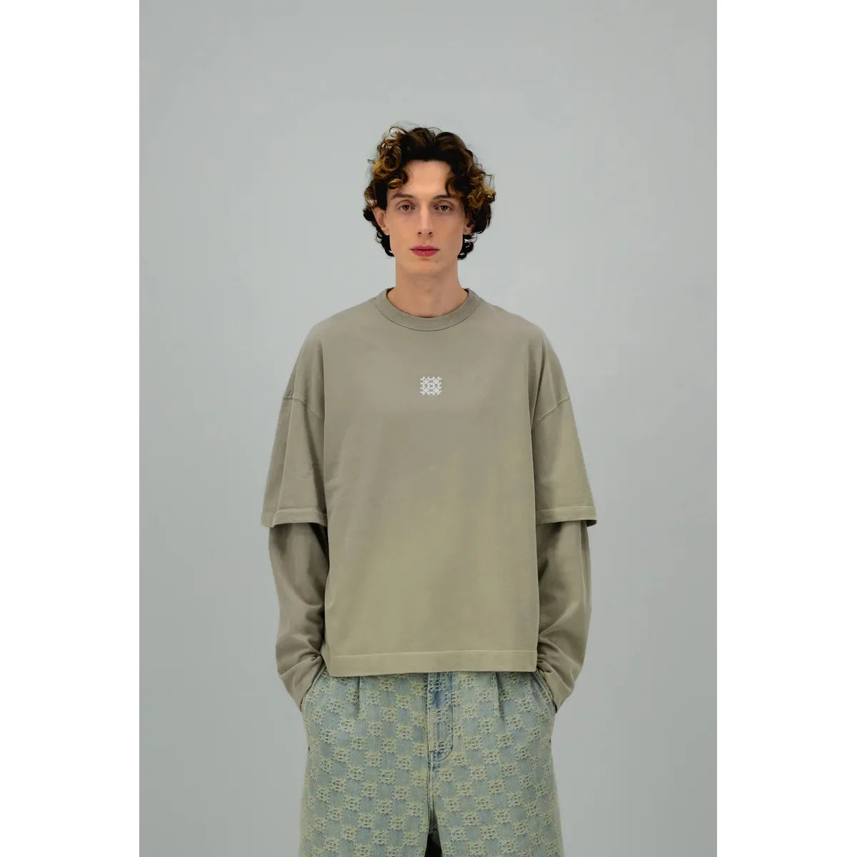 Caleb Taupe T-shirt With Marbled Effect Dye