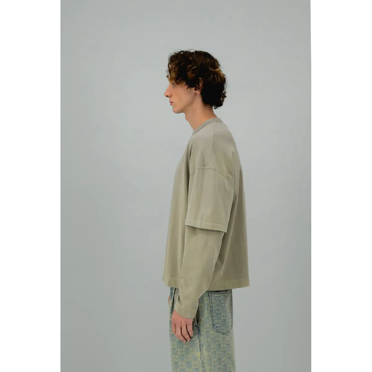 Caleb Taupe T-shirt With Marbled Effect Dye