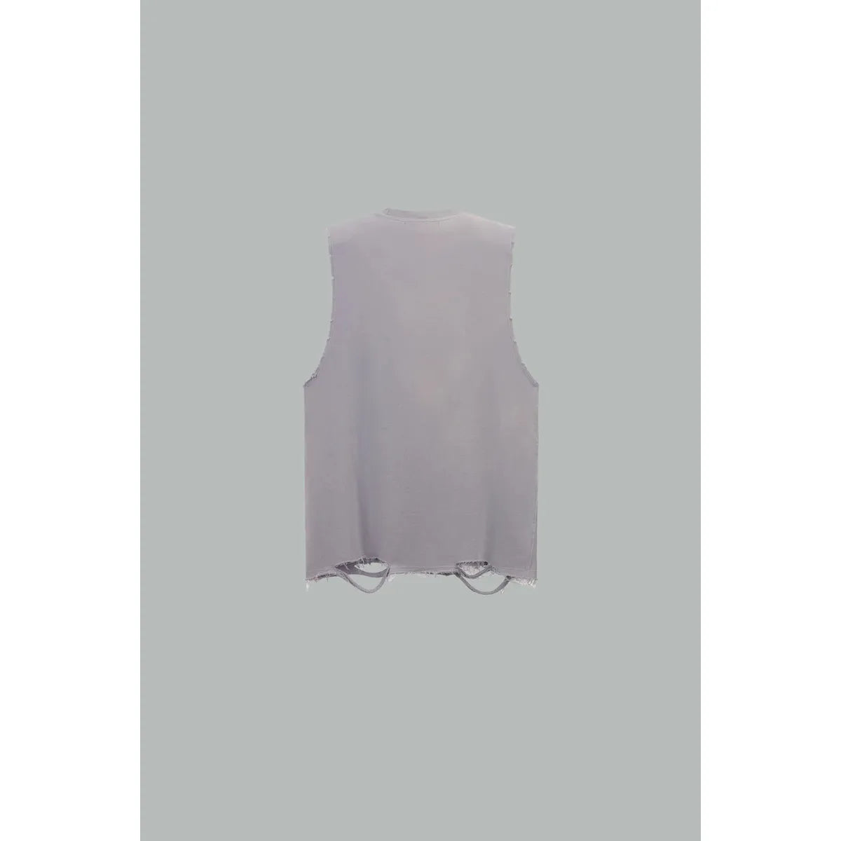 Caleb Blue-Grey Fleece Tank Top With Spray Effect
