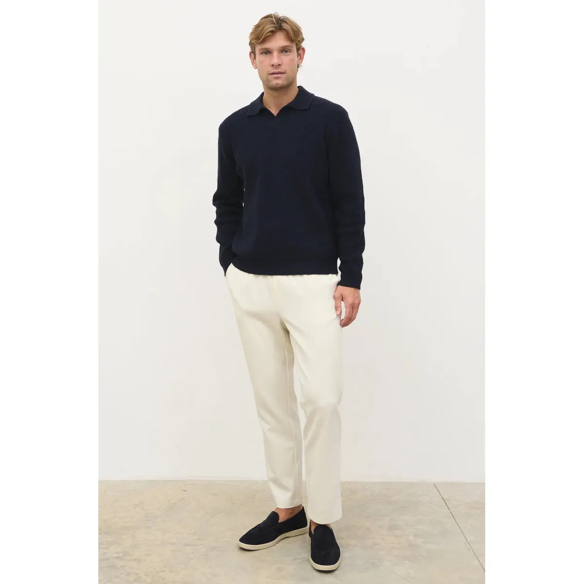 NOBL Otto Knit Polo Navy