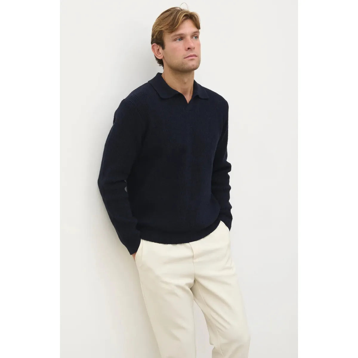 NOBL Otto Knit Polo Navy