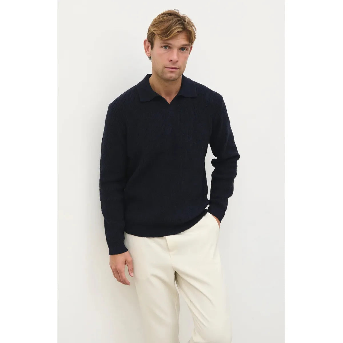 NOBL Otto Knit Polo Navy
