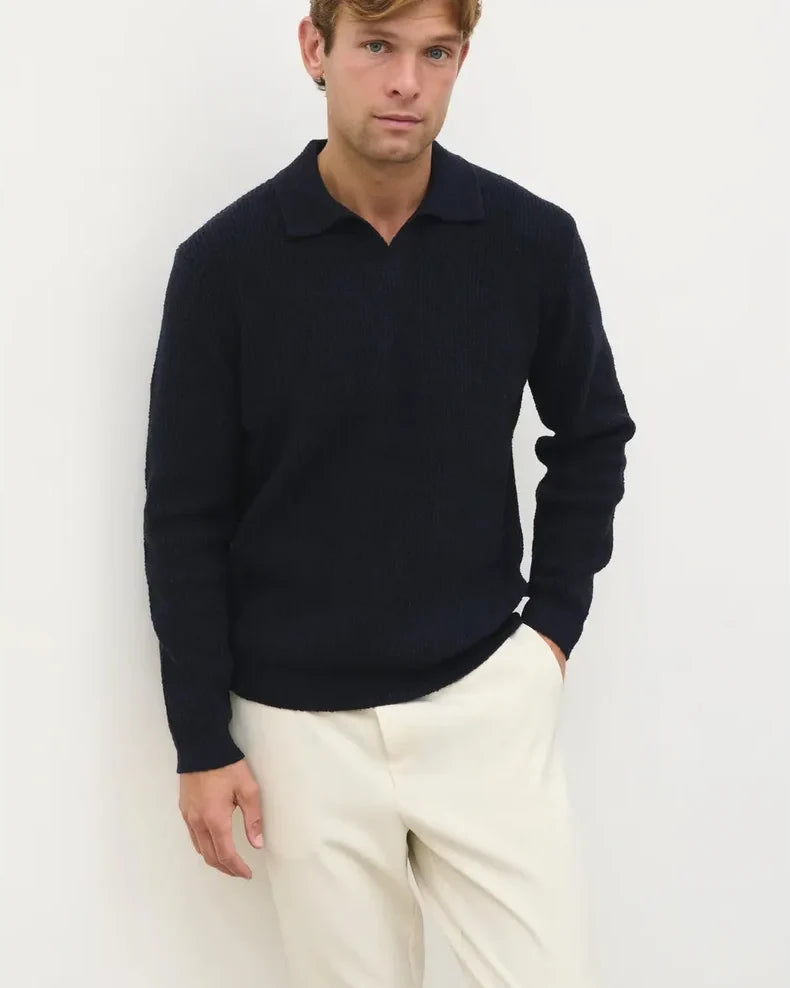 NOBL Otto Knit Polo in Navy