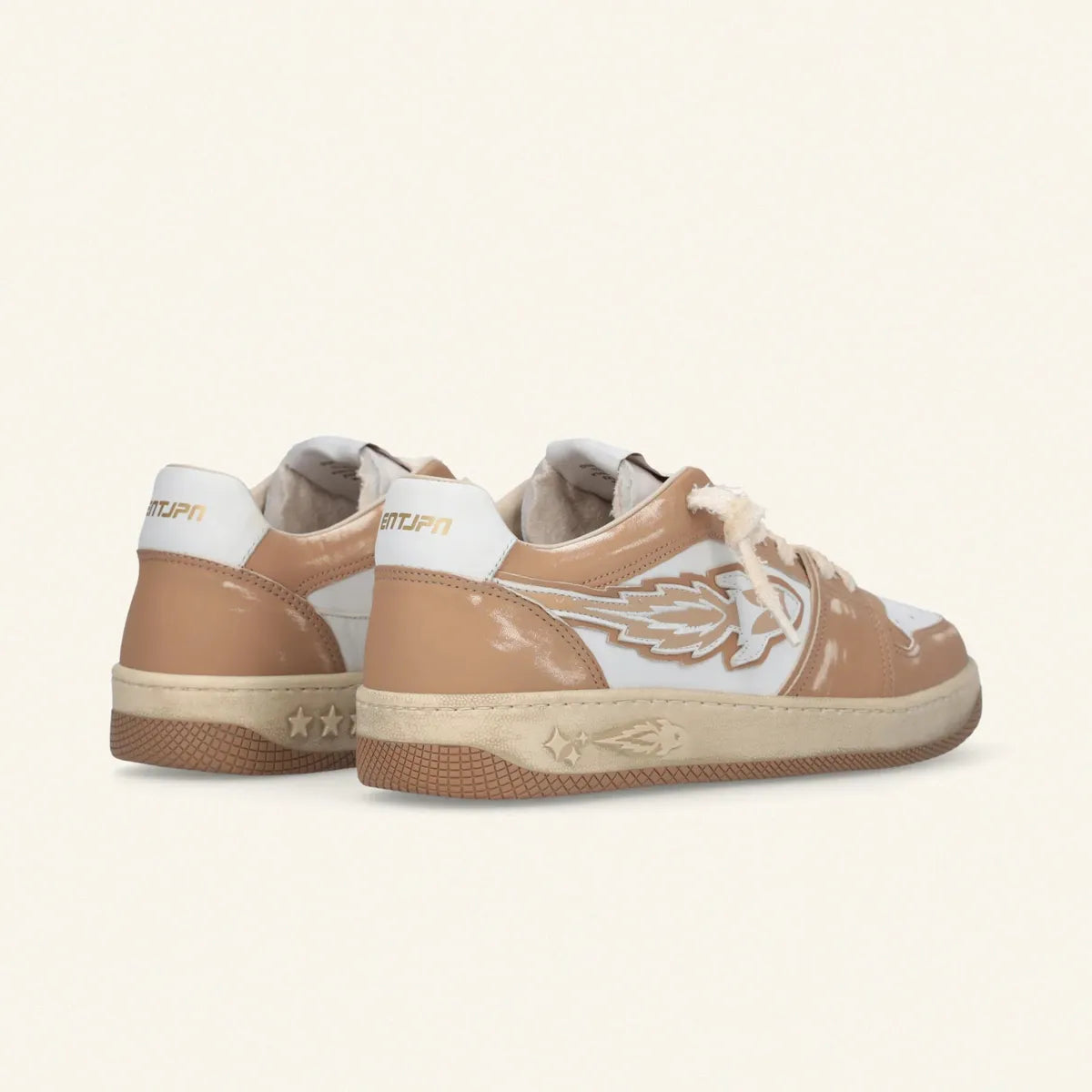 Enterprise Japan EGG Rocket Sneakers In Camel/Dirty White Vintage Nappa
