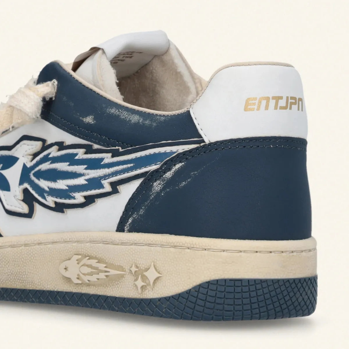 Enterprise Japan EGG Rocket Sneakers In Dark Blue/Dirty White Vintage Nappa