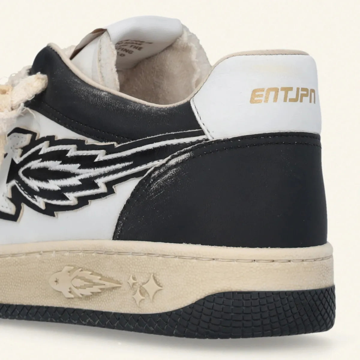 Enterprise Japan EGG Rocket Sneakers In Black/Dirty White Vintage Nappa