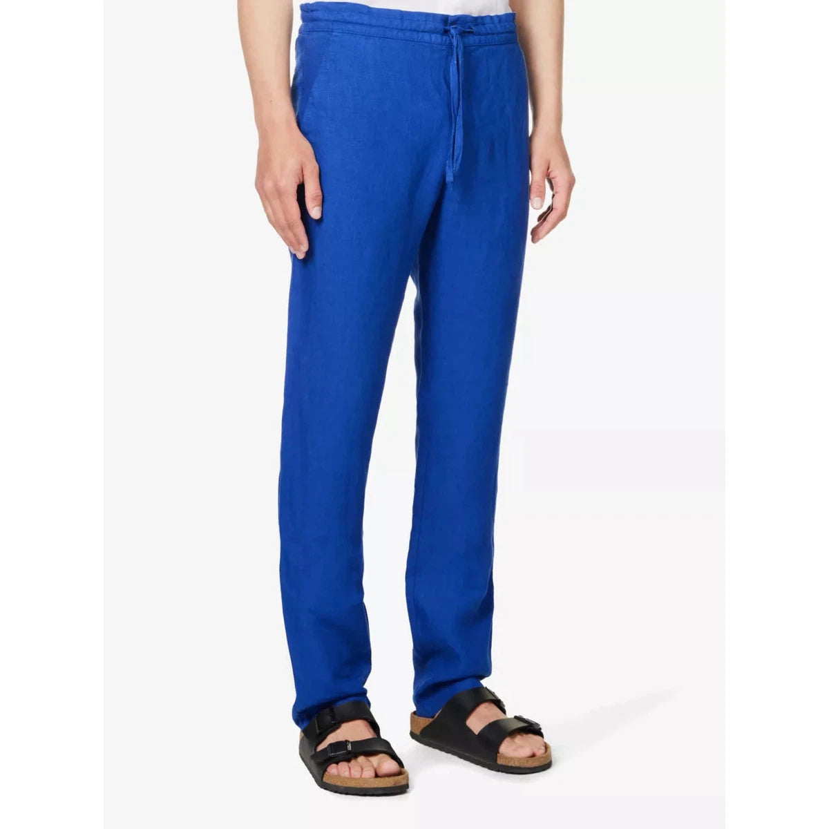 120%Lino Blue linen Pants