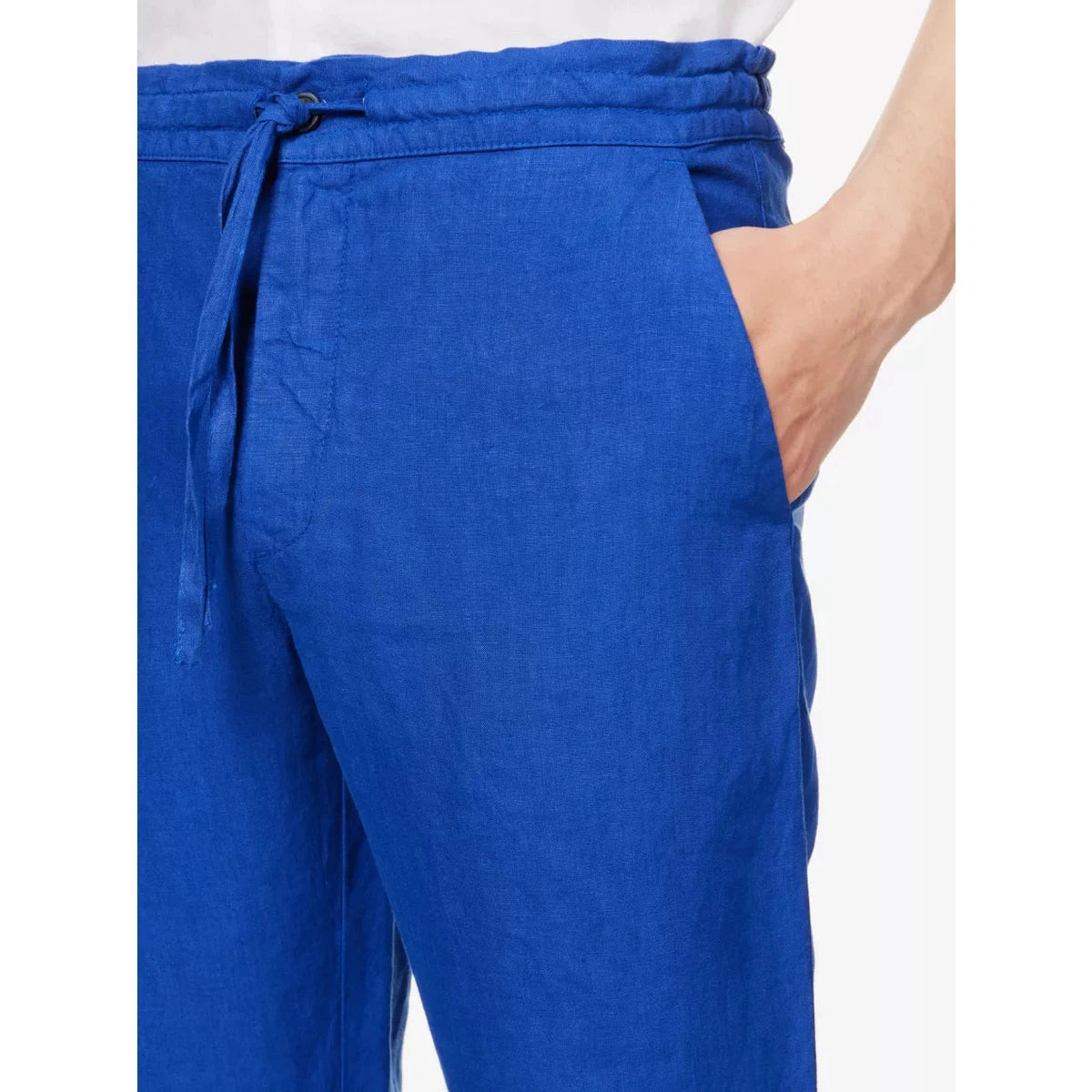 120%Lino Blue linen Pants