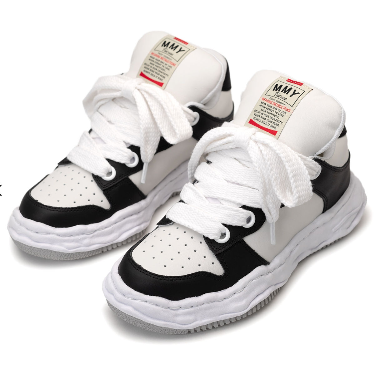 Maison Mihara "WAYNE PUFFER" OG Sole Black/White Leather Low-top Sneaker