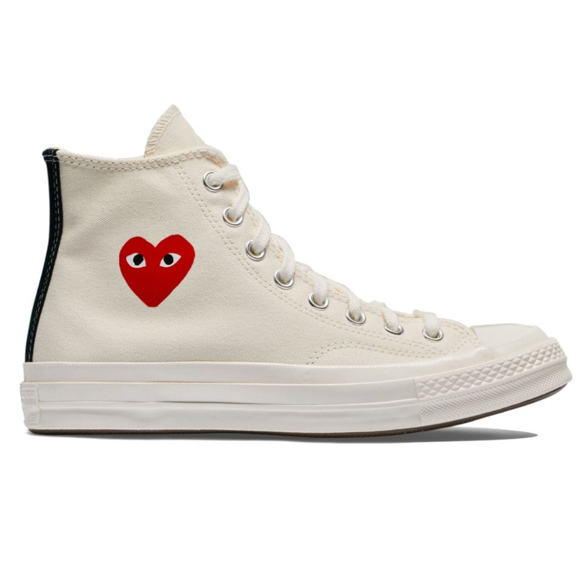 Comme Des Garcons Play Beige High-Top Sneakers
