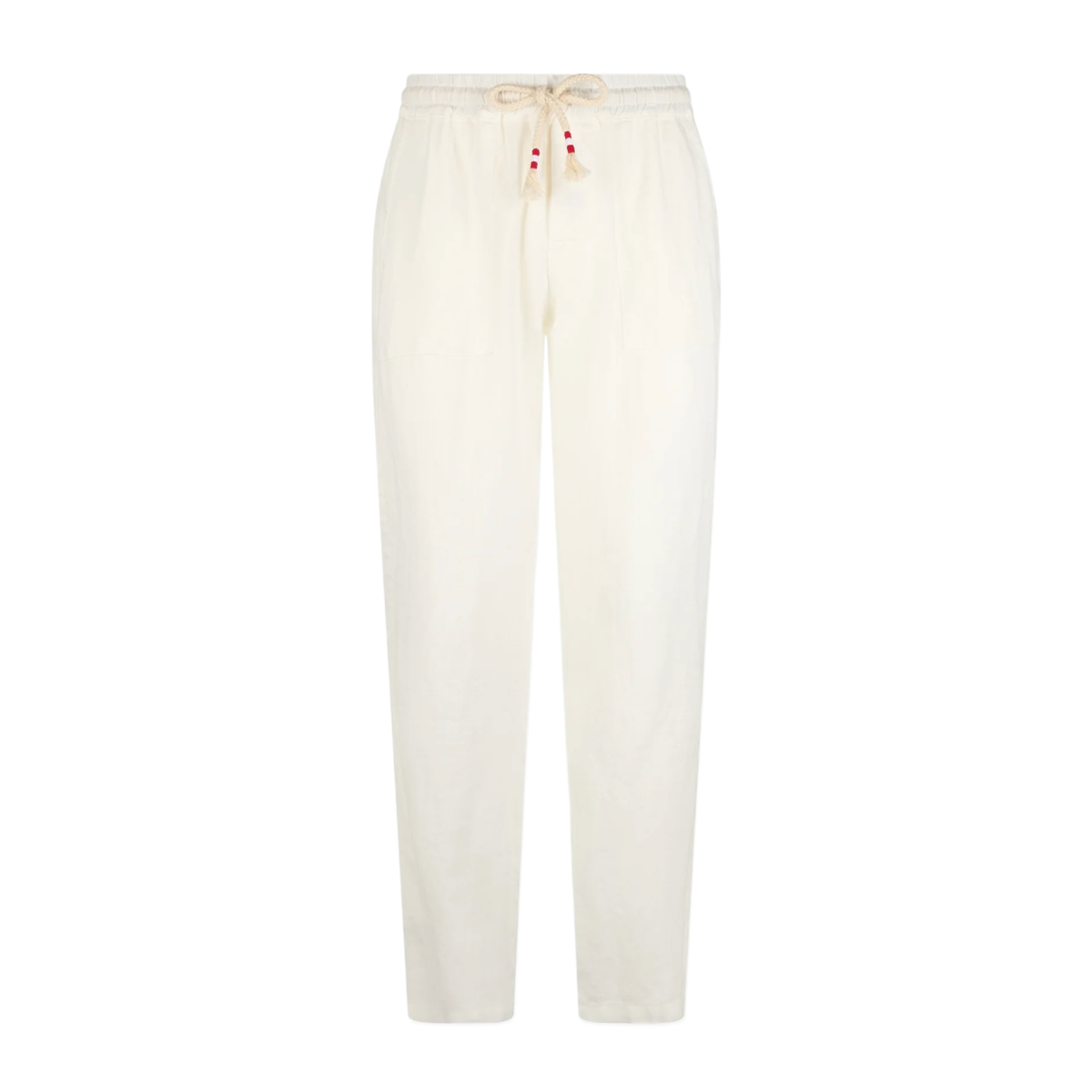 MC2 White Linen Calais Pants With Drawstring