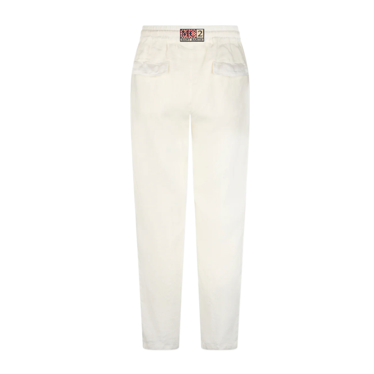 MC2 White Linen Calais Pants With Drawstring