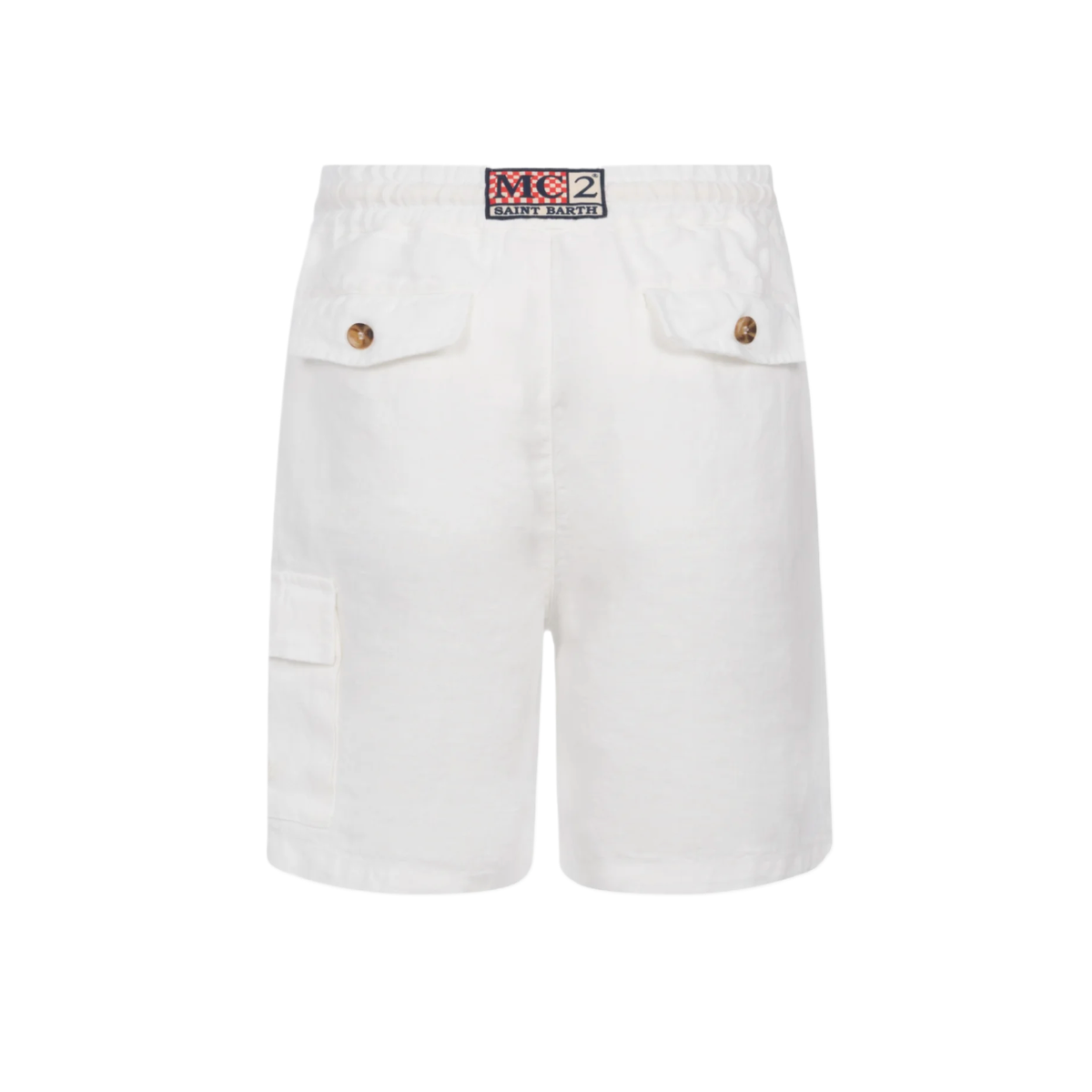 MC2 Marseille Jr White Linen Bermuda