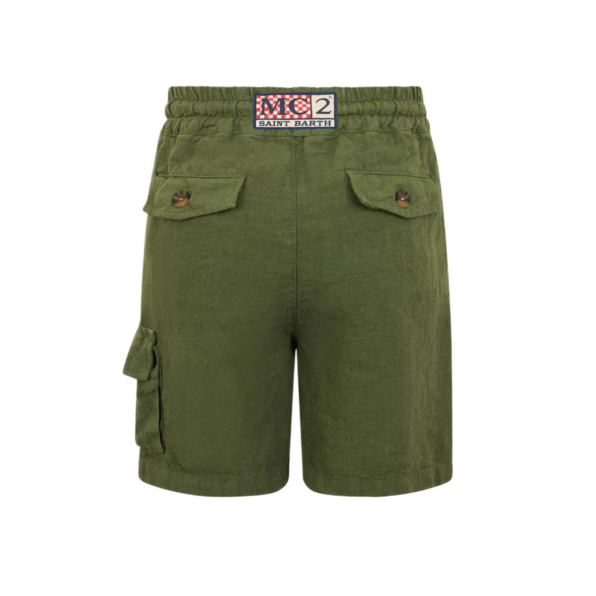 MC2 Marseille Green Linen Bermuda