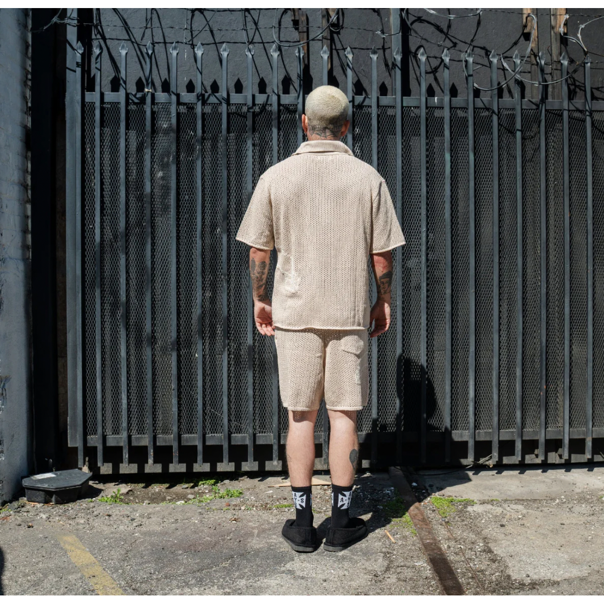 ASKYURSELF - BANNED CROCHET KNIT SHORTS