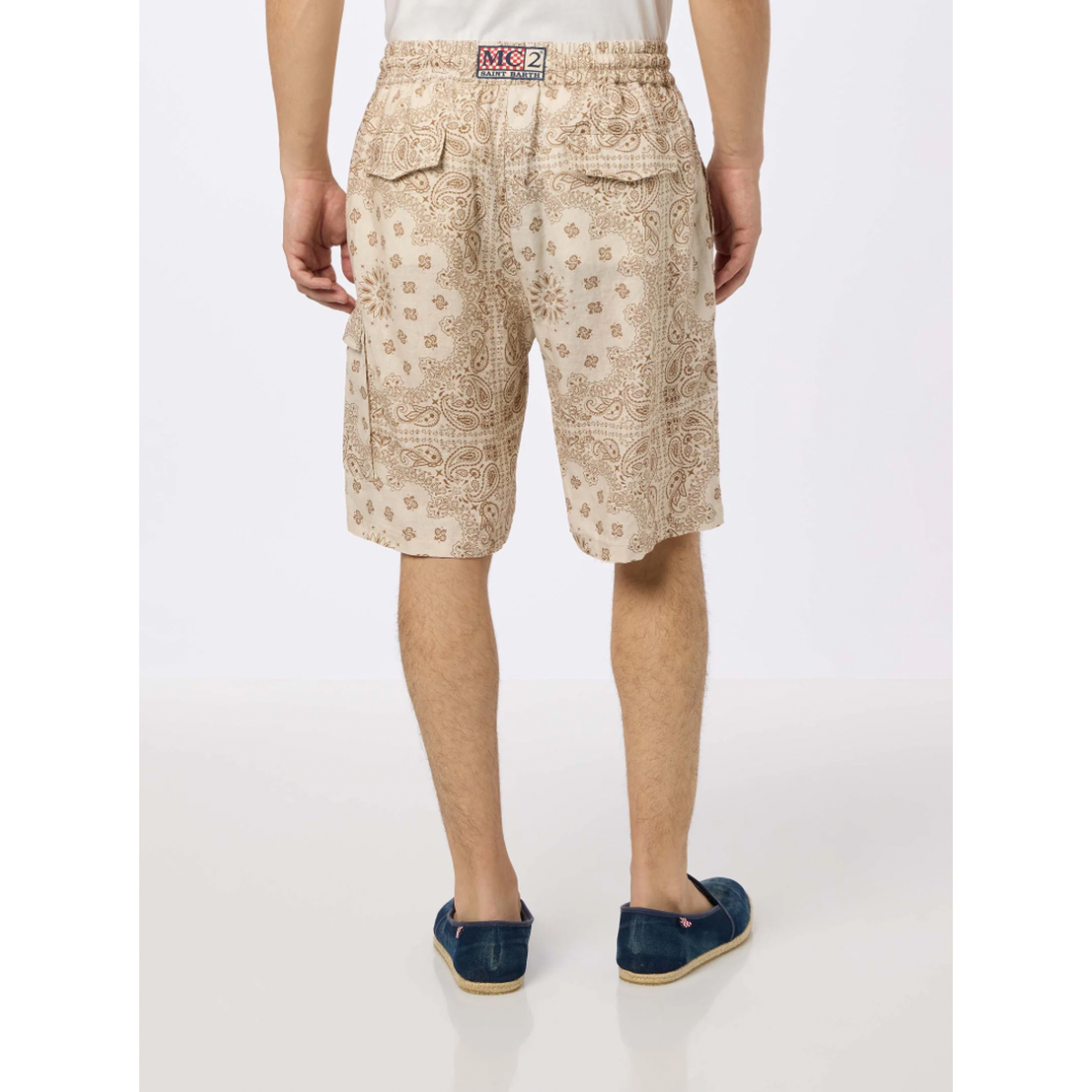 MC2 Man linen bermuda Marseille with bandanna print