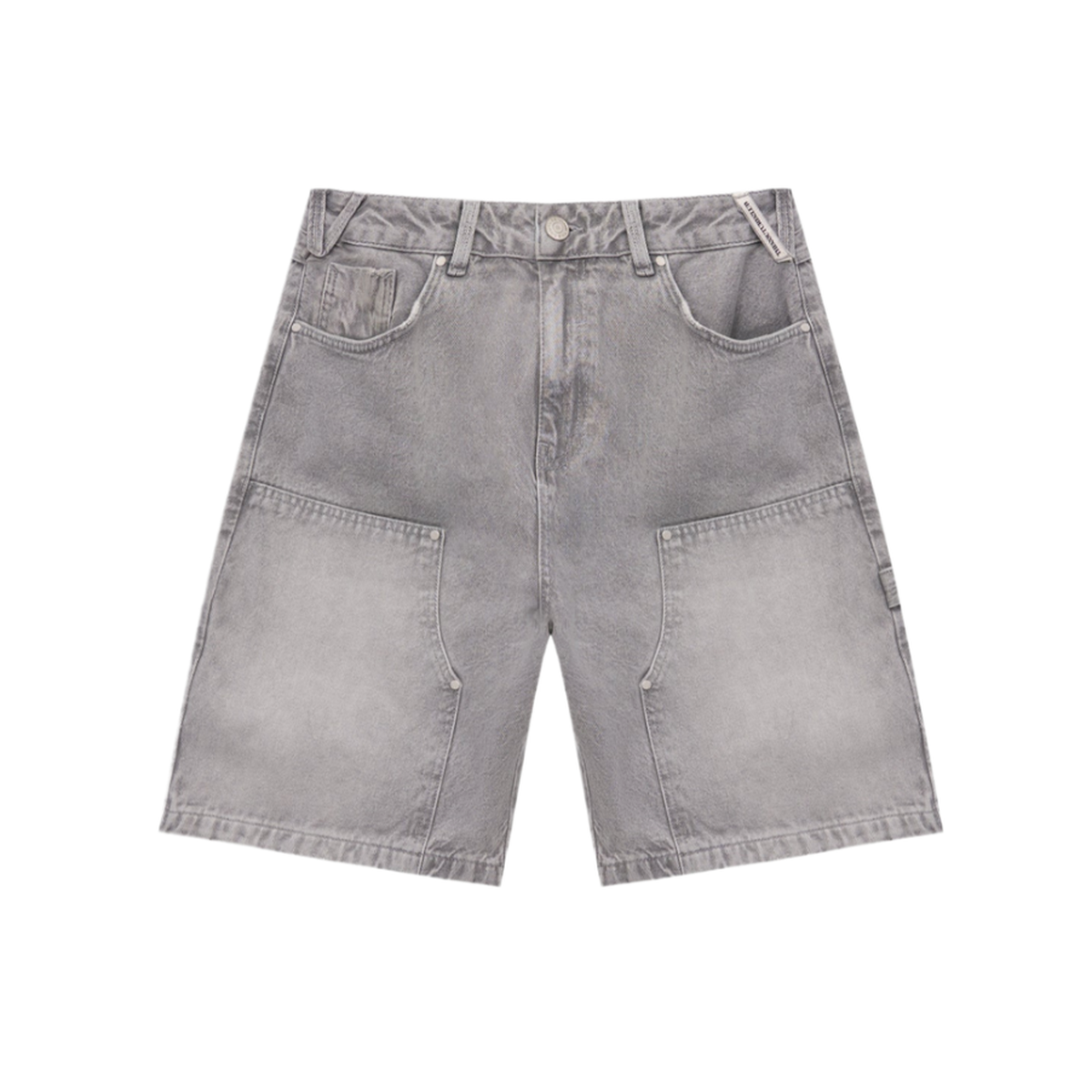 The Couture Club Grey Wash Denim Carpenter Shorts