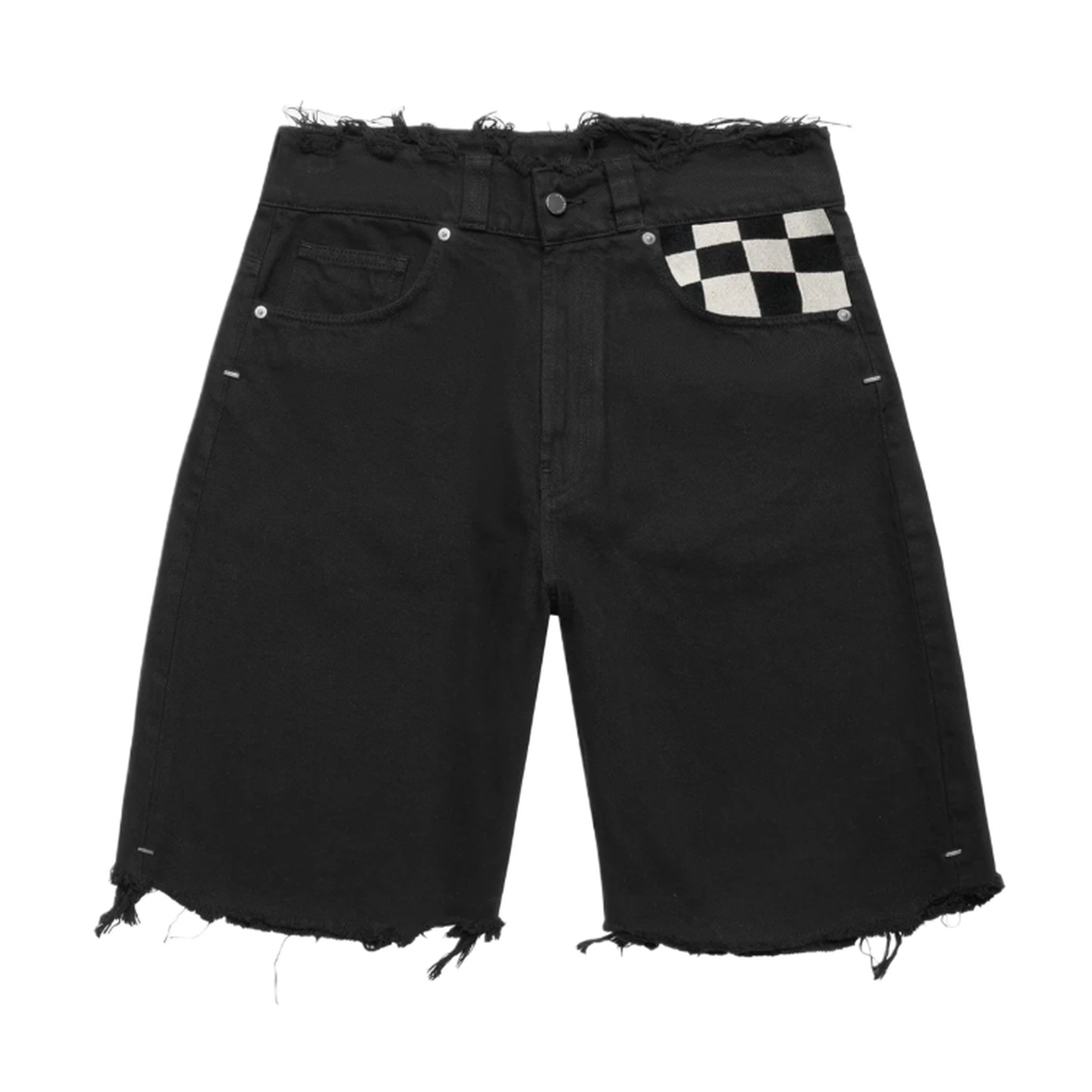 ASKYURSELF - BAGGY CHECKERED DENIM SHORTS