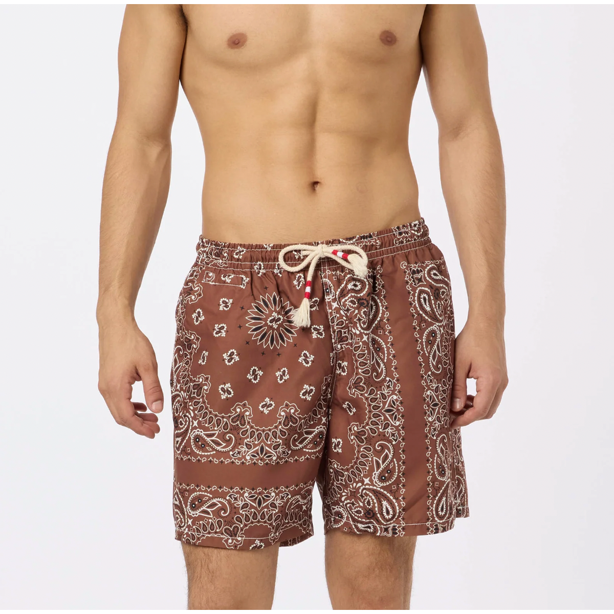 MC2 Brown Bandanna Print Swim Shorts