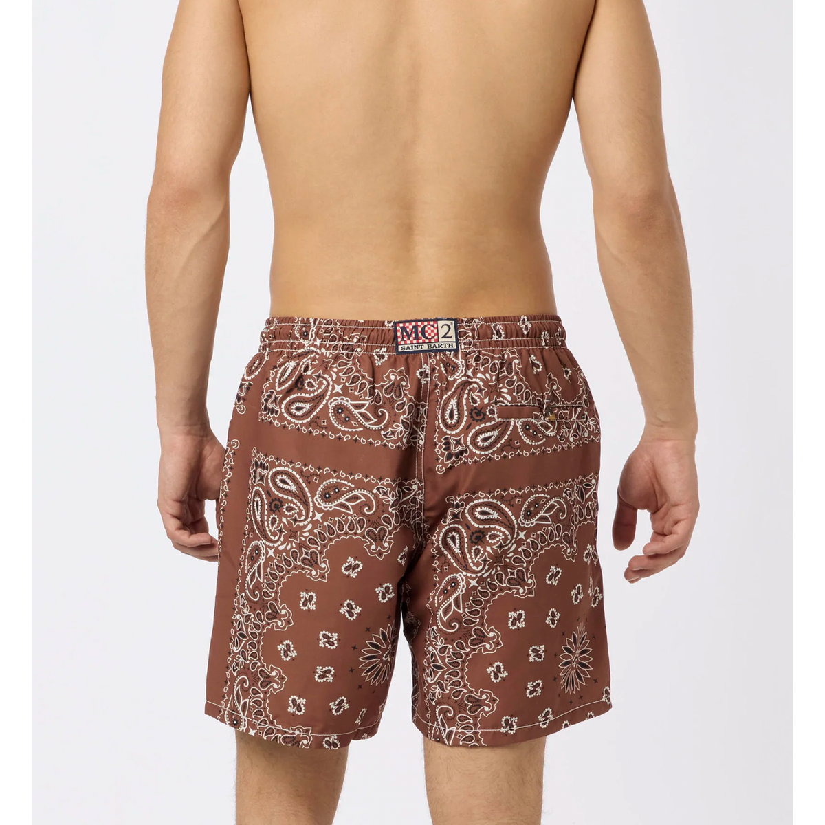 MC2 Brown Bandanna Print Swim Shorts