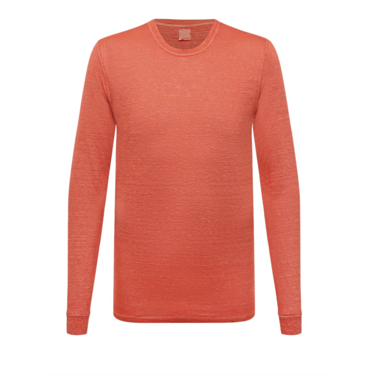 120%Lino Orange linen Long Sleeve T-Shirt