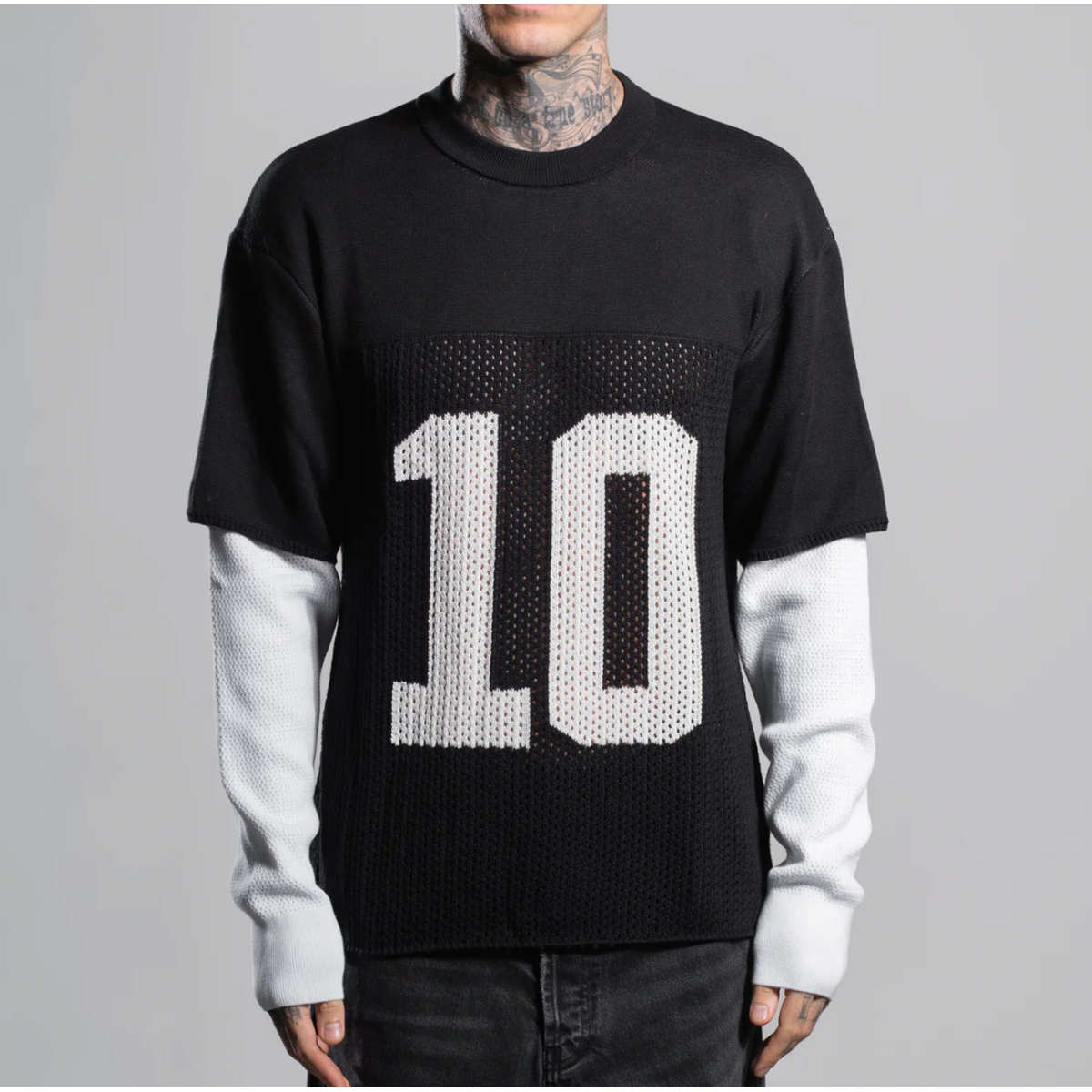 ASKYURSELF - #10 LAYERED KNIT MESH JERSEY