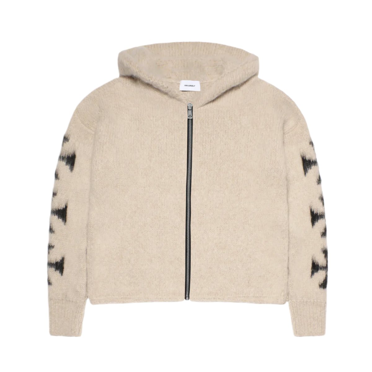 ASKYURSELF - BRUSHED CROSS ZIP KNIT HOODIE