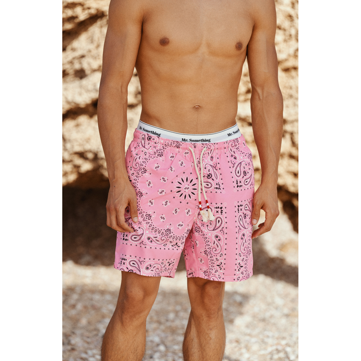 MC2 Saint Barth Caprese Swim Shorts in Pink Bandana Print