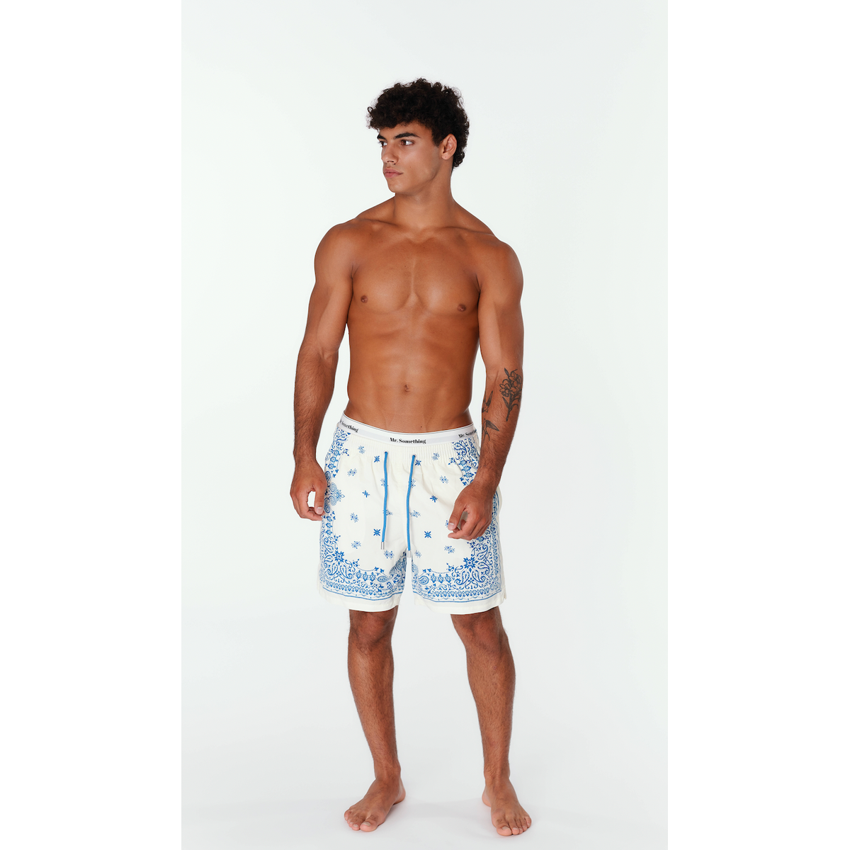 MC2 Saint Barth Gustavia Swim Shorts in Light Blue Bandana Paisley Print