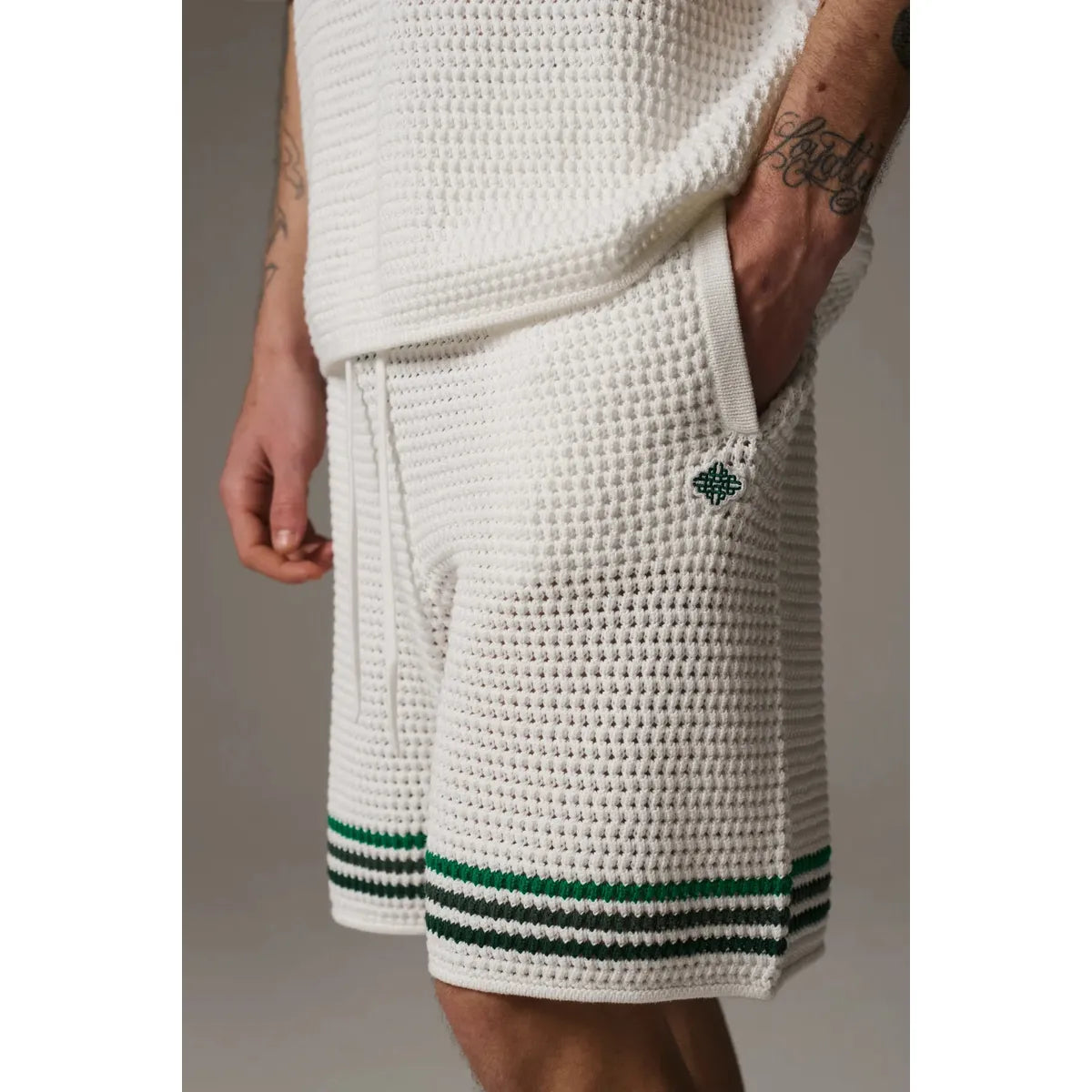 The Couture Club Crochet Knitted White Shorts