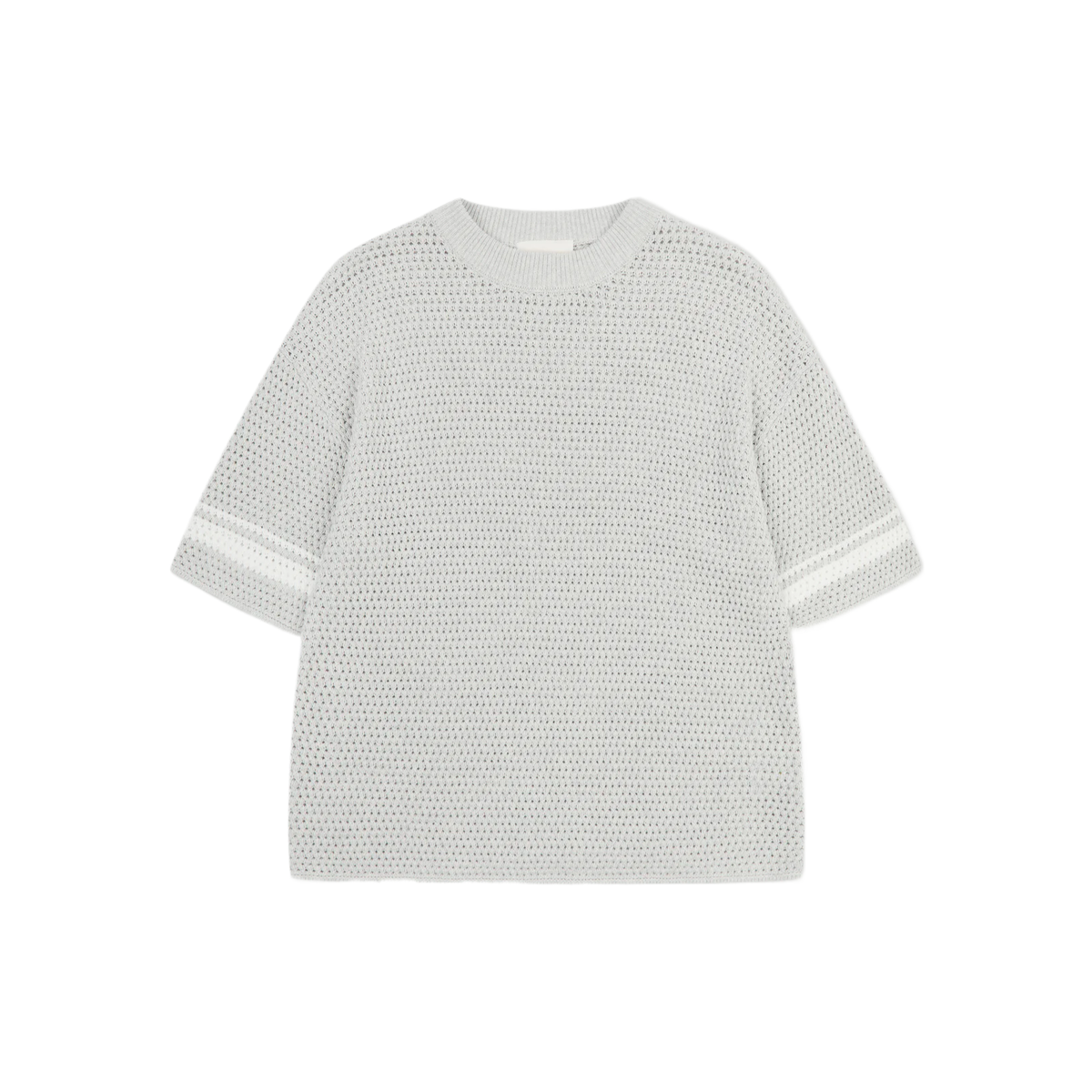 The Couture Club Crochet Grey Knitted Shirt