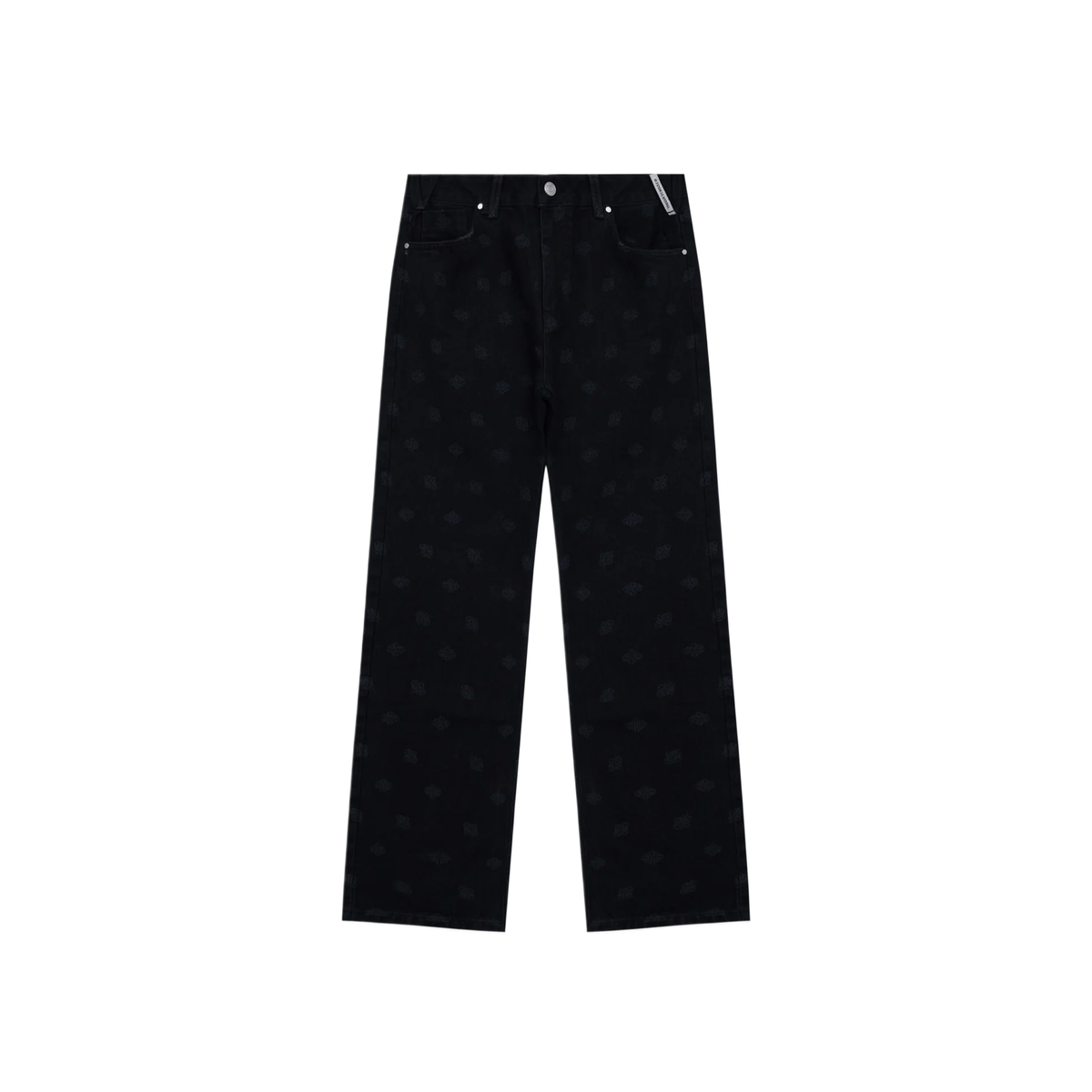 The Couture Club Laser Print Black Emblem Jeans