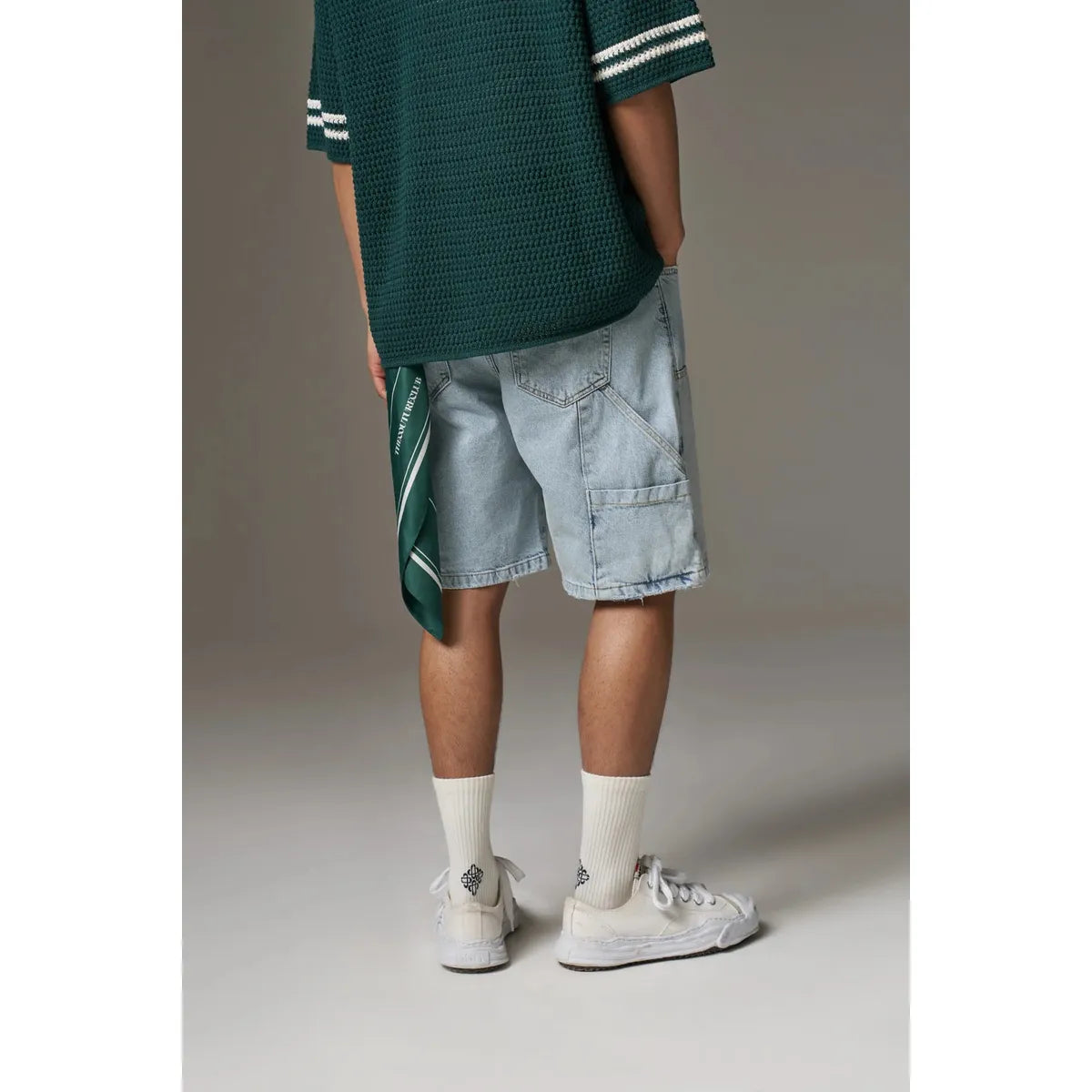 The Couture Club Blue Denim Carpenter Shorts