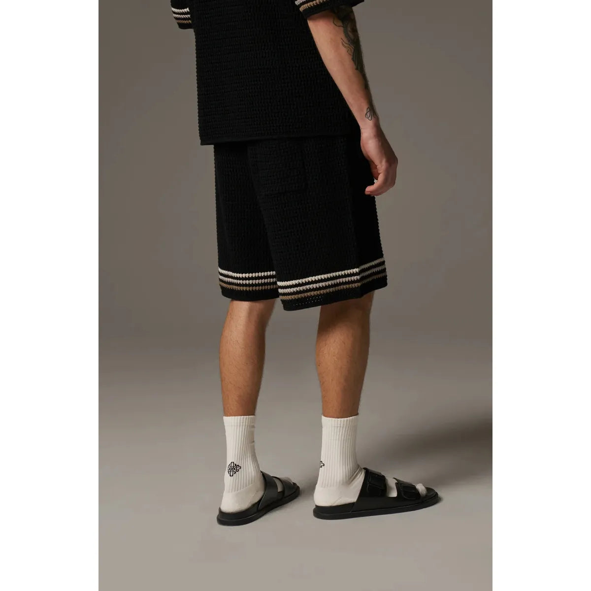 The Couture Club Crochet Knitted Black Shorts