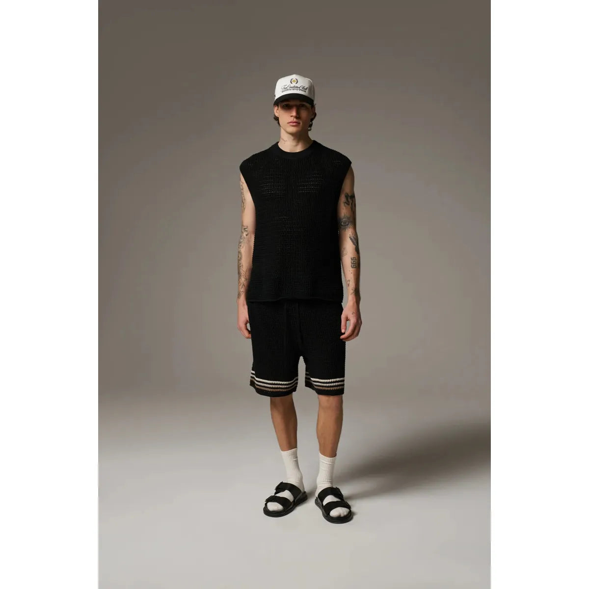 The Couture Club Crochet Knitted Black Shorts