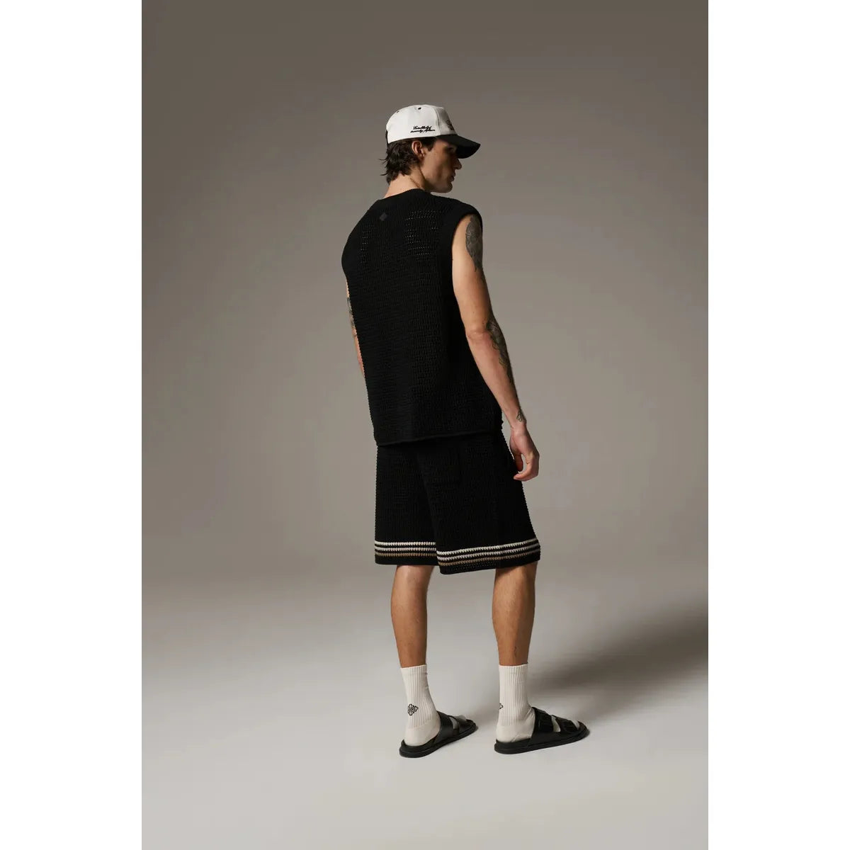 The Couture Club Crochet Knitted Black Shorts