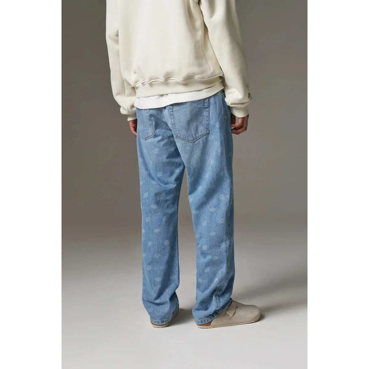 The Couture Club Laser Print Blue Emblem Jeans