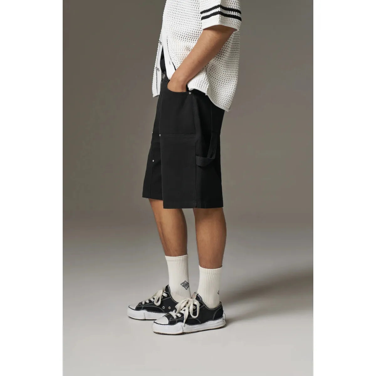 The Couture Club Black Twill Carpenter Shorts