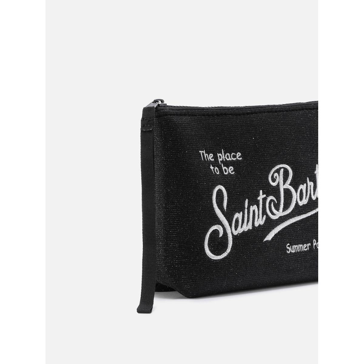 MC2 Saint Barth Aline Lurex black shimmer pouch