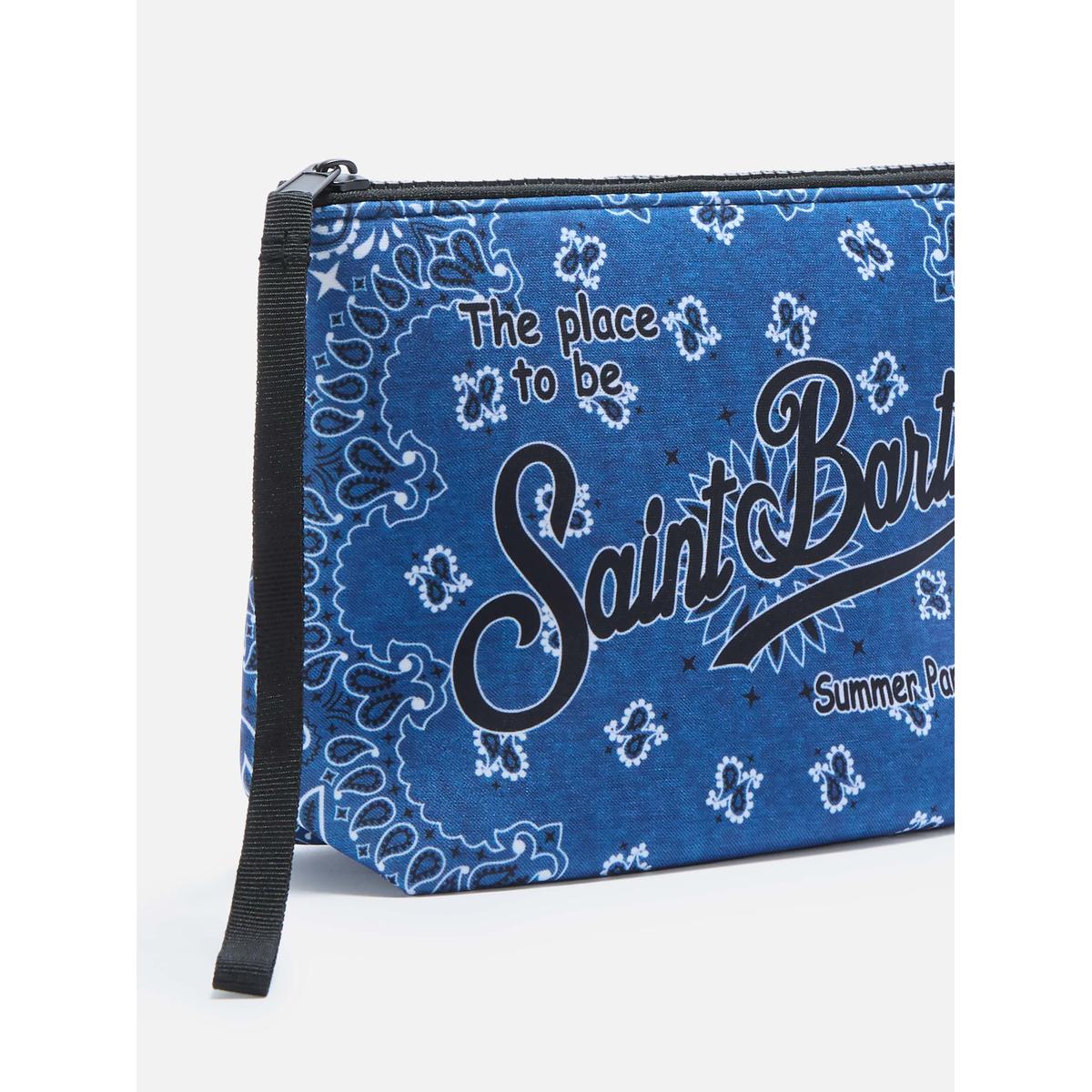 MC2 Saint Barth Aline scuba pouch with blue bandana print