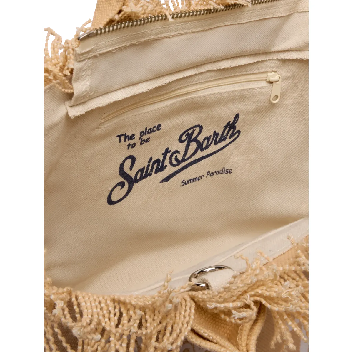 MC2 Saint Barth Colette beige cotton canvas handbag